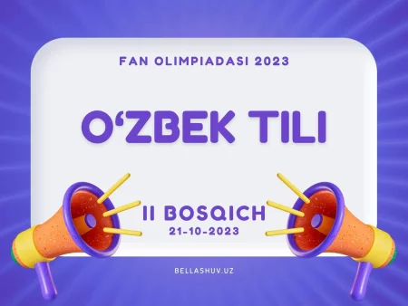 O'zbek tili fanidan fan olimpiadasining tuman bosqichi savollari (2023-2024 o'quv yili)